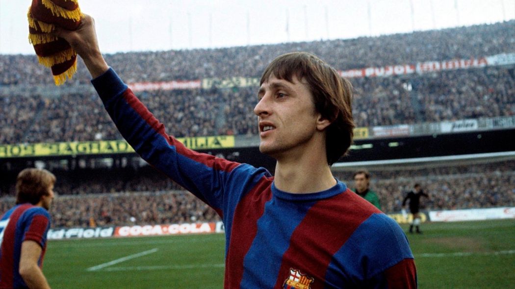Johan Cruyff con el Barcelona en 1975