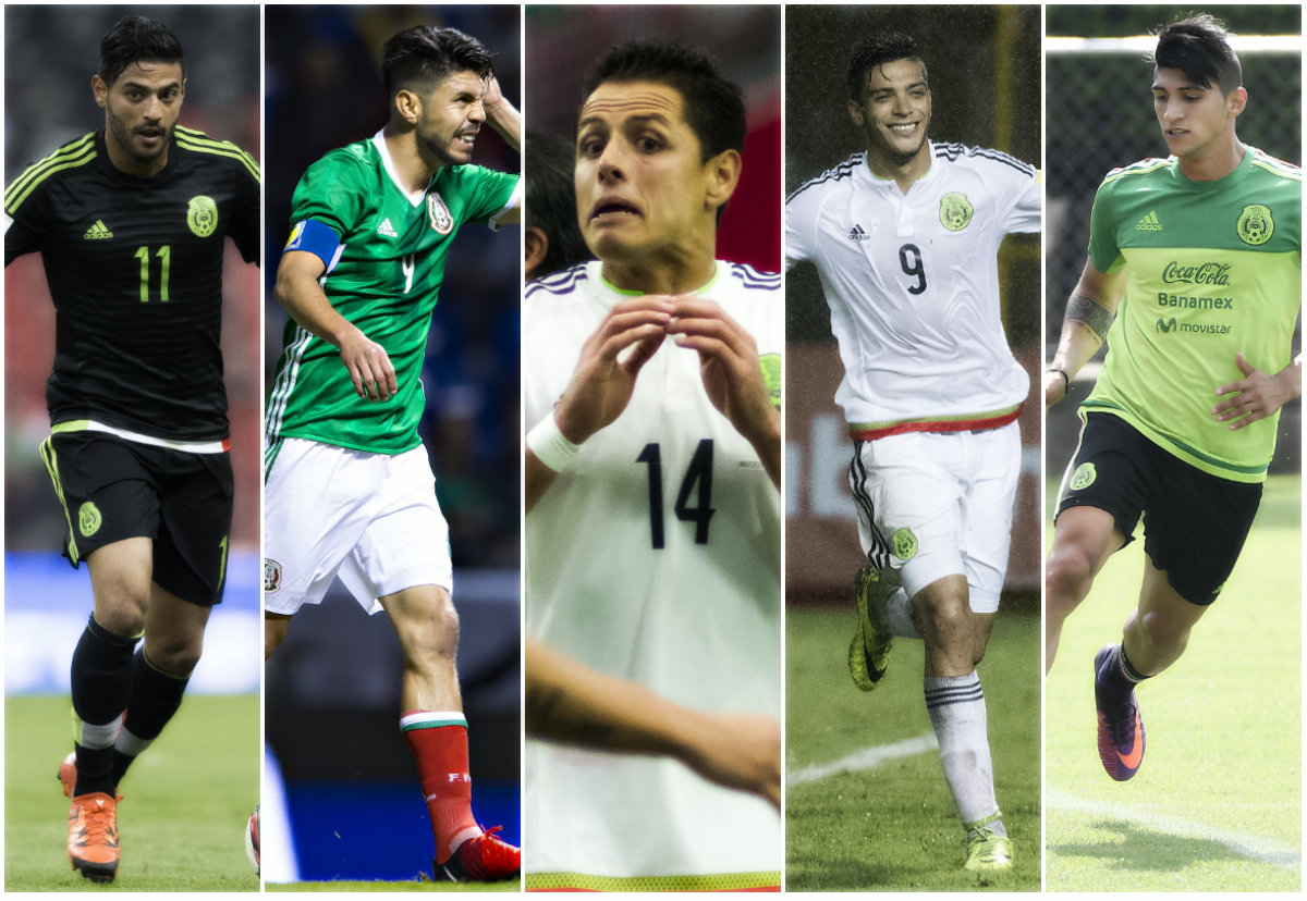 Vela, Oribe, Jiménez y Pulido, los candidatos para acompañar a 'Chicharito' en el ataque del Tri