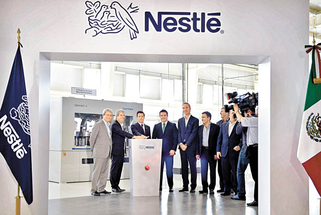 Acto inaugural de la nueva planta de Nestlé en México. 