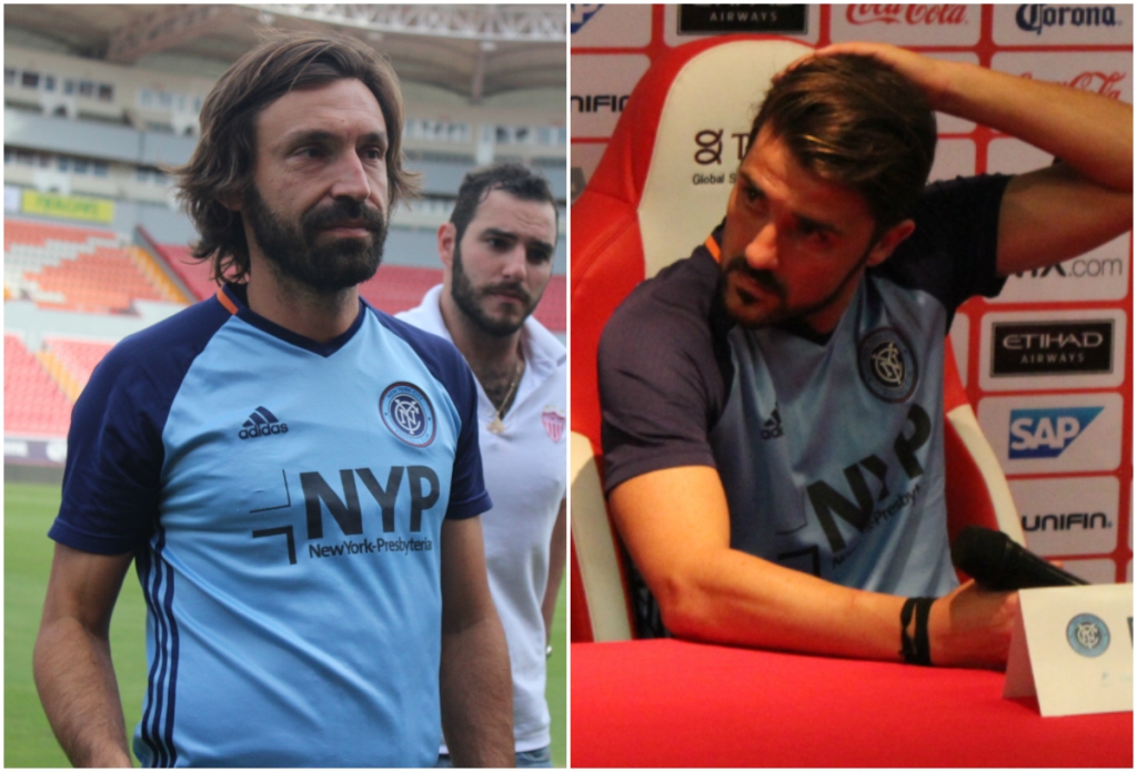 Andrea Pirlo y David Villa de visita en México 