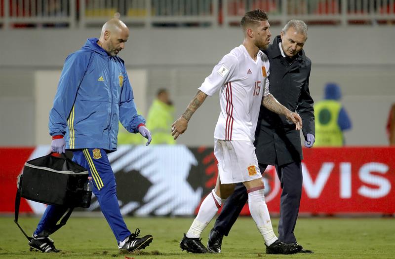 Sergio Ramos se lesiona en partido amistoso de España vs. Albania