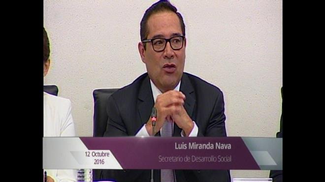 Luis Miranda Nava, titular de la Sedesol, en su comparecencia en el Senado.