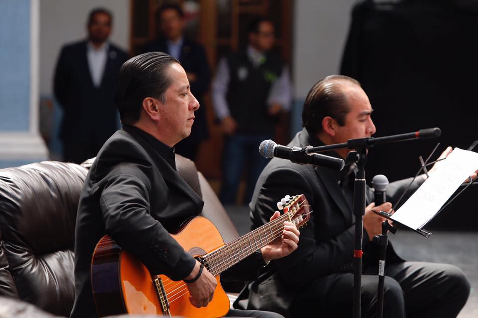 Jorge Olvera García en la inauguración de la edición 21 del Festival Universitario de la Canción.