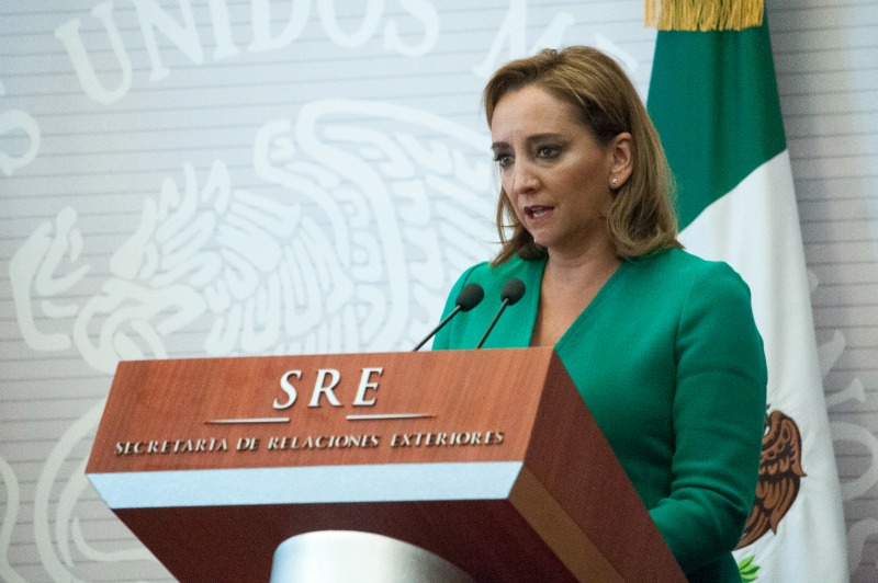 La canciller mexicana, Claudia Ruiz Massieu, realiza una gira de trabajo en algunas ciudades de Estados Unidos.