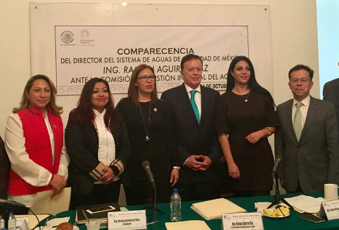 El director del Sistema de Aguas de la Ciudad de México, Ramón Aguirre, compareció en comisiones de la Asamblea Legislativa.