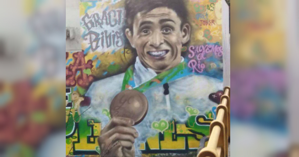 El mural dedicado a Ismael Hernández Uscanga, medallista de bronce en Río 2016
