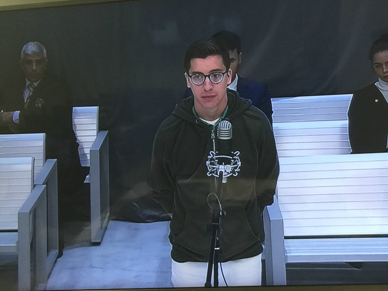 Diego Cruz Alonso en la sala de la Audiencia Nacional española.