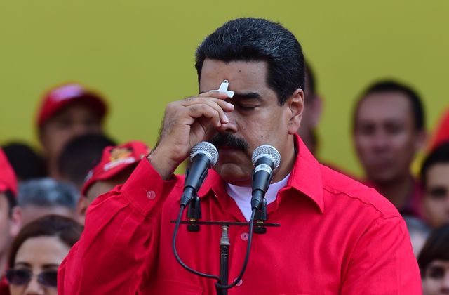 El presidente de Venezuela, Nicolás Maduro, durante un mítin.