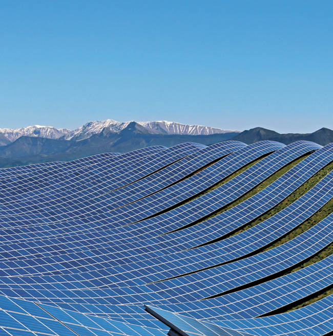 Paneles solares en Alpes-de-Haute, Francia. 