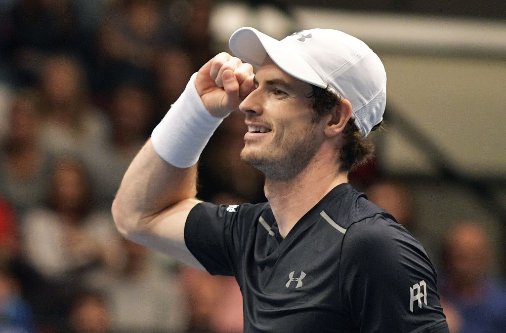 Murray celebra el triunfo ande Tsonga