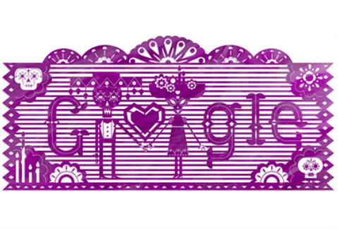 El doodle que Google hizo para celebrar el Día de Muertos fue un papel picado. 