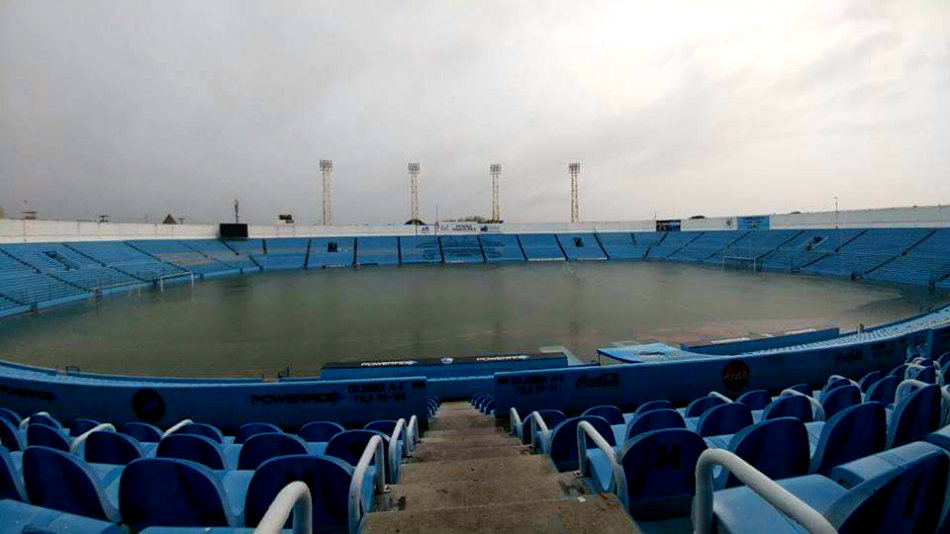 Así el Estadio Tamaulipas después de las fuertes lluvias 