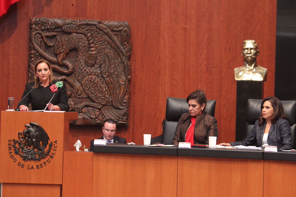 La canciller Claudia Ruiz Massieu compareció ante el Senado como parte de la glosa del cuarto Informe de Gobierno.