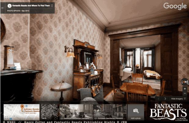 'Fantastic Beasts' explora lugares de la cinta en Google Maps.