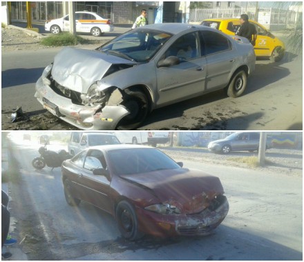 Se registró un choque frontal en Diagonal las Fuentes de Torreón.