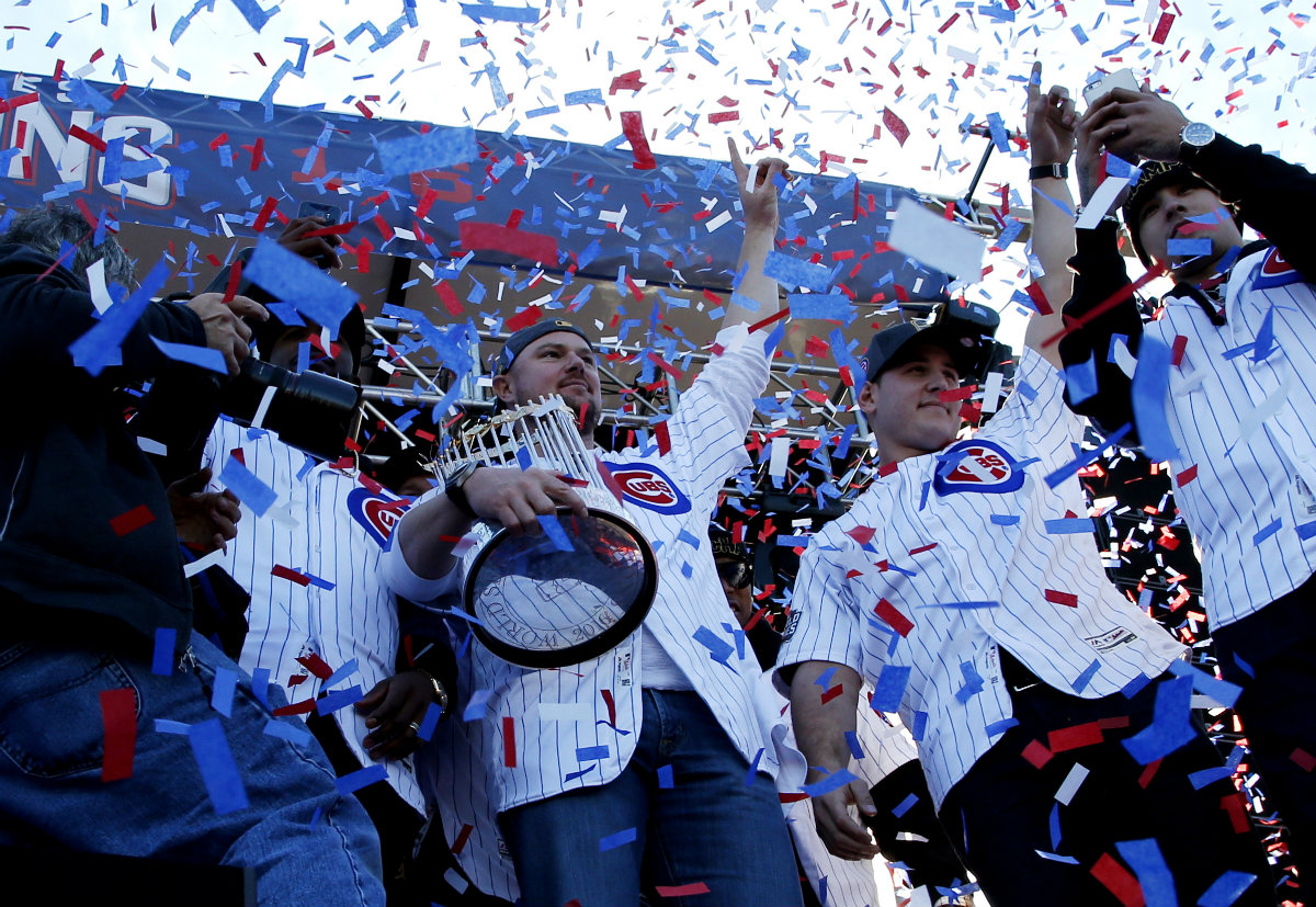 Cubs festejando el campeonato