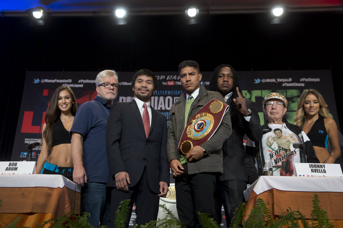 Freddie Roach,Manny Pacquiao, Jessie Vargas y Dewey Cooper