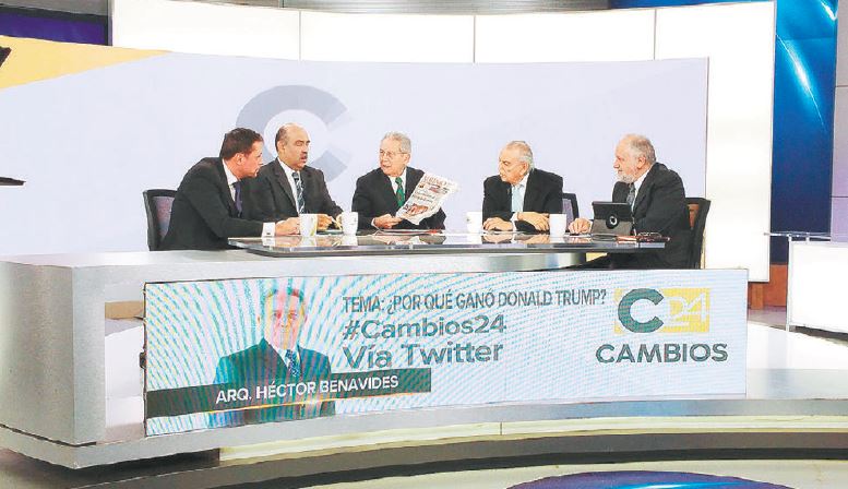 Formó parte de la mesa de análisis del programa Cambios 24, con el arquitecto Héctor Benavides.