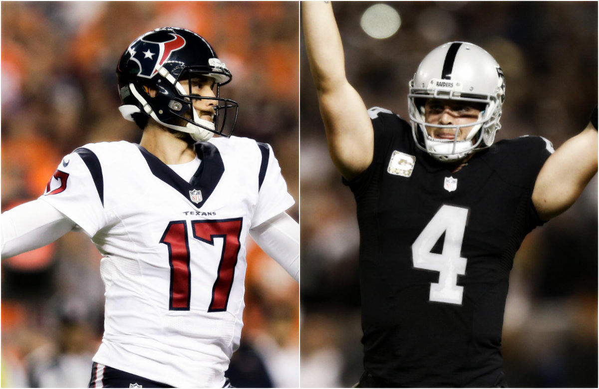 Brock Osweiler y Derek Carr, mariscales de campo de Texans y Raiders