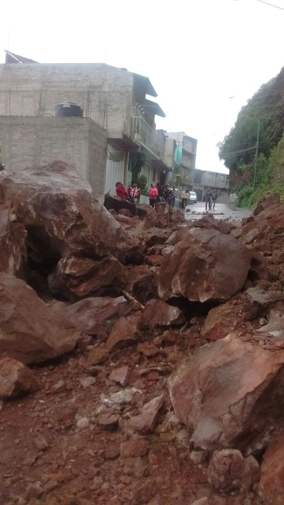 Al lugar llegaron elementos de Protección Civil y bomberos, quienes revisan las otras casas. 