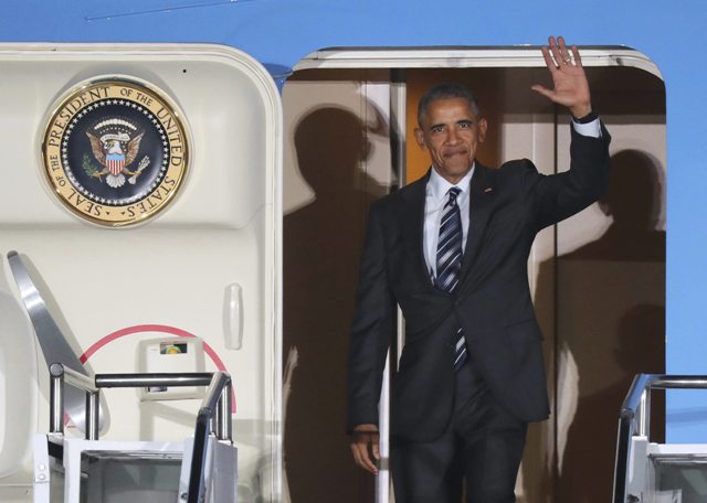 El presidente Barack Obama a su llegada a Berlín, Alemania.