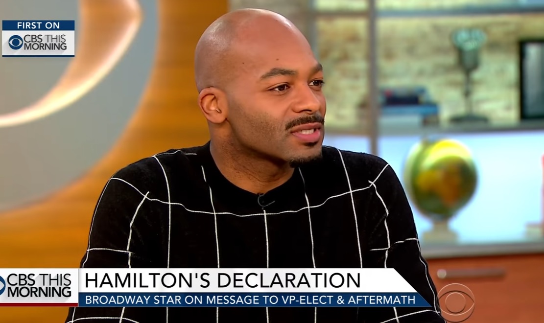 Brandon Victor Dixon, el actor que pronunció el discurso frente a Mike Pence. 
