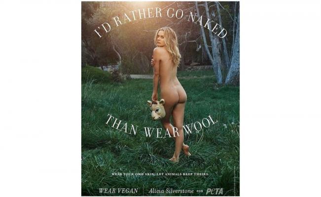 Así luce la actriz en la campaña de PETA. 