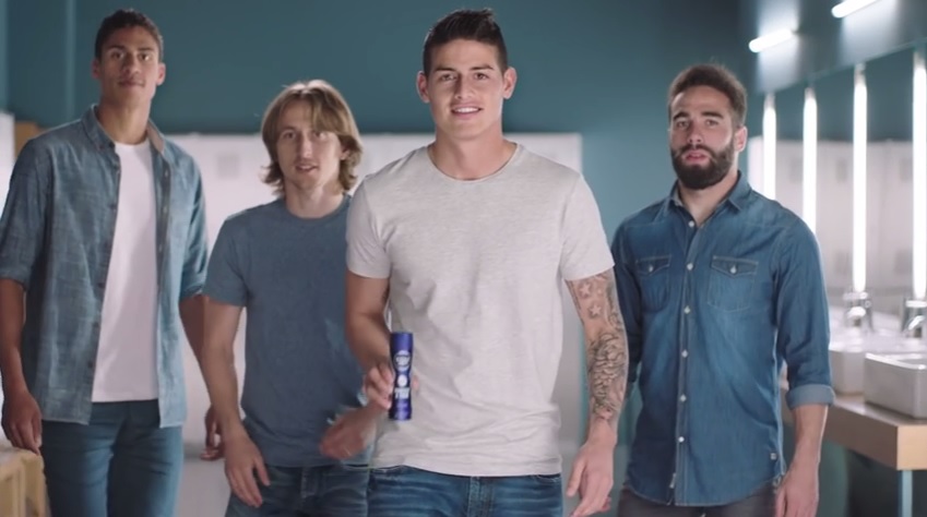 Jugadores el Real Madrid en comercial de Nivea 