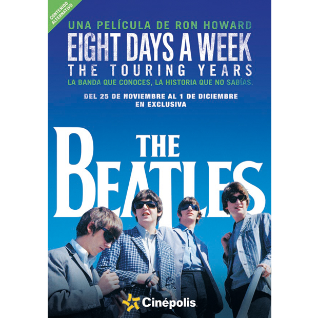 The Beatles: Eight Days a Week–The Touring Days se proyectará del 25 de noviembre al 1 de diciembre.