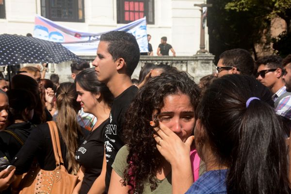 Los estudiantes rindieron homenaje al líder revolucionario en la Universidad de La Habana.