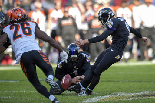 Justin Tucker dio el triunfo a su equipo con cuatro patadas de anotación