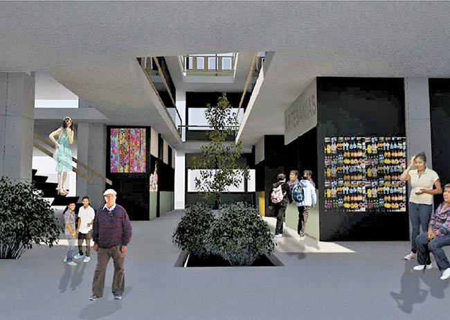 Recreación de los espacios terminados de la plaza comercial. 