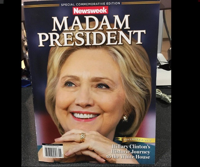 La portada de Newsweek muestra a la ex candidata demócrata como presidenta de Estados Unidos.