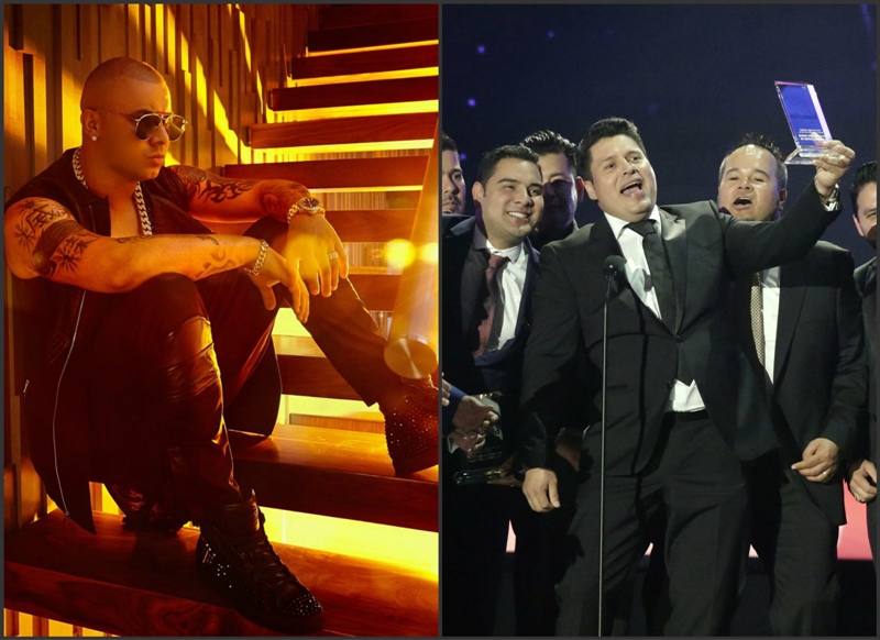 La Banda MS y Wisin.