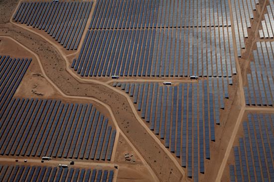 Un campo de paneles solares en Chile. 
