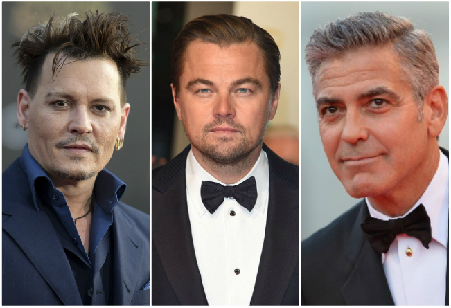 Depp, DiCaprio y Clooney figuran en el listado. 