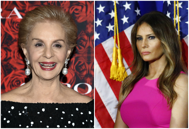 La diseñadora venezolana y Melania Trump, futura primera dama de EU. 