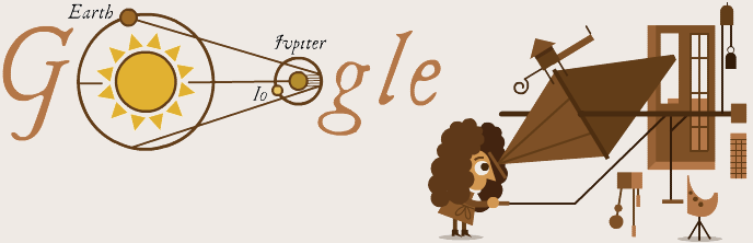 Google le rinde homenaje al astrónomo Ole Rømer por su descubrimiento de la velocidad de la luz.