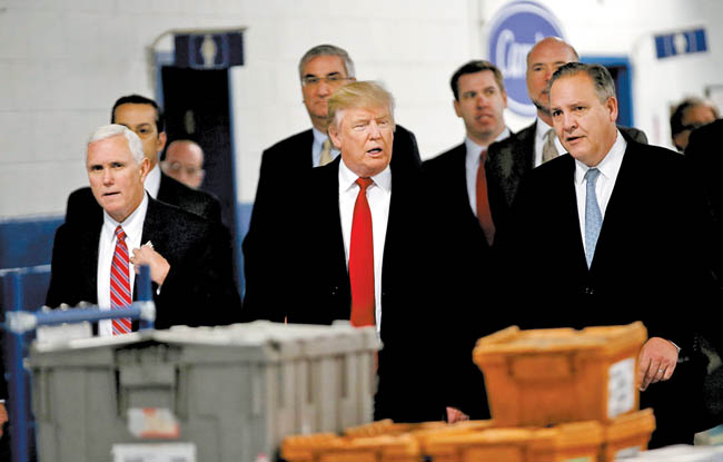 La visita del presidente electo estadunidense a la fábrica de Carrier. 