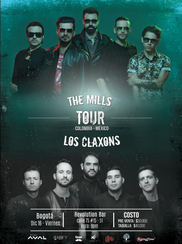 Los Claxons y The Mills se unen en concierto. 