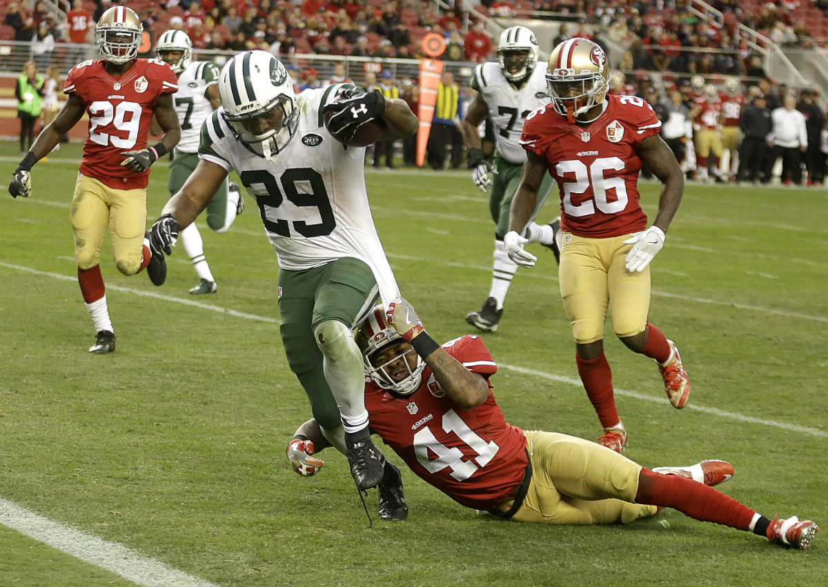 Bilal Powell anotó el el triunfo de los Jets sobre los 49ers