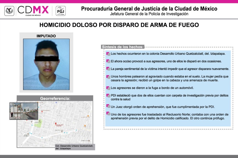 Elementos de la Policía de Investigación (PDI) tuvieron conocimiento de que el implicado contaba con una orden de aprehensión por el delito de homicid