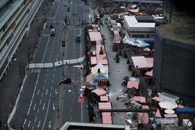 El mercado navideño de Berlín tras el atentado.