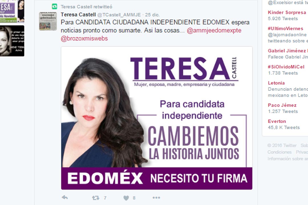El perfil de su cuenta de Twitter.