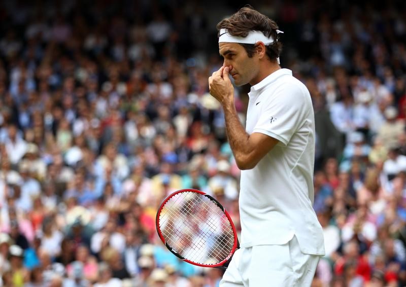 Roger Federer en el torneo de Wimbledon