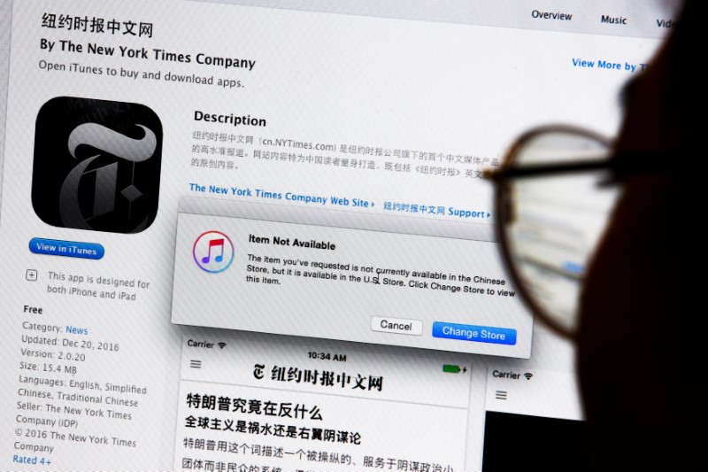 La app del New York Times dejó de estar disponible en la AppStore china. 