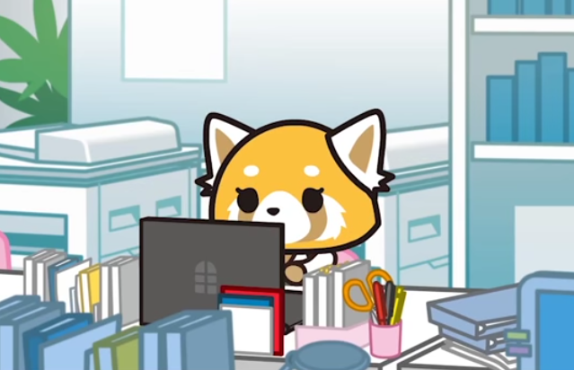 Aggretsuko, el nuevo personaje de Sanrio, es una joven de 20 años que no está contenta en su trabajo. 