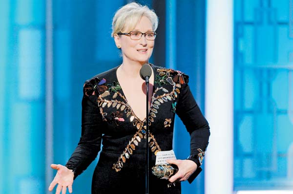 Meryl Streep recibió el premio Cecil B. De Mille.