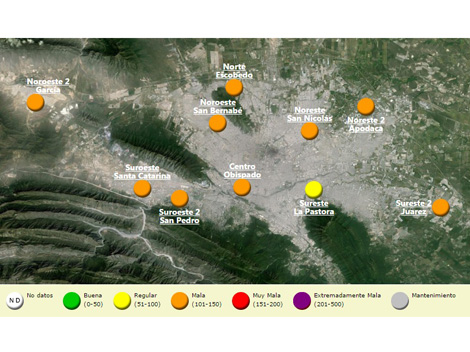 Reporte de la calidad del aire en el área metropolitana 