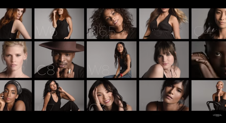 El comercial de L'Oreal incluyó a modelos de diferentes tonos de piel, entre las que se encontraba Hari Nef y Blake Lively. 